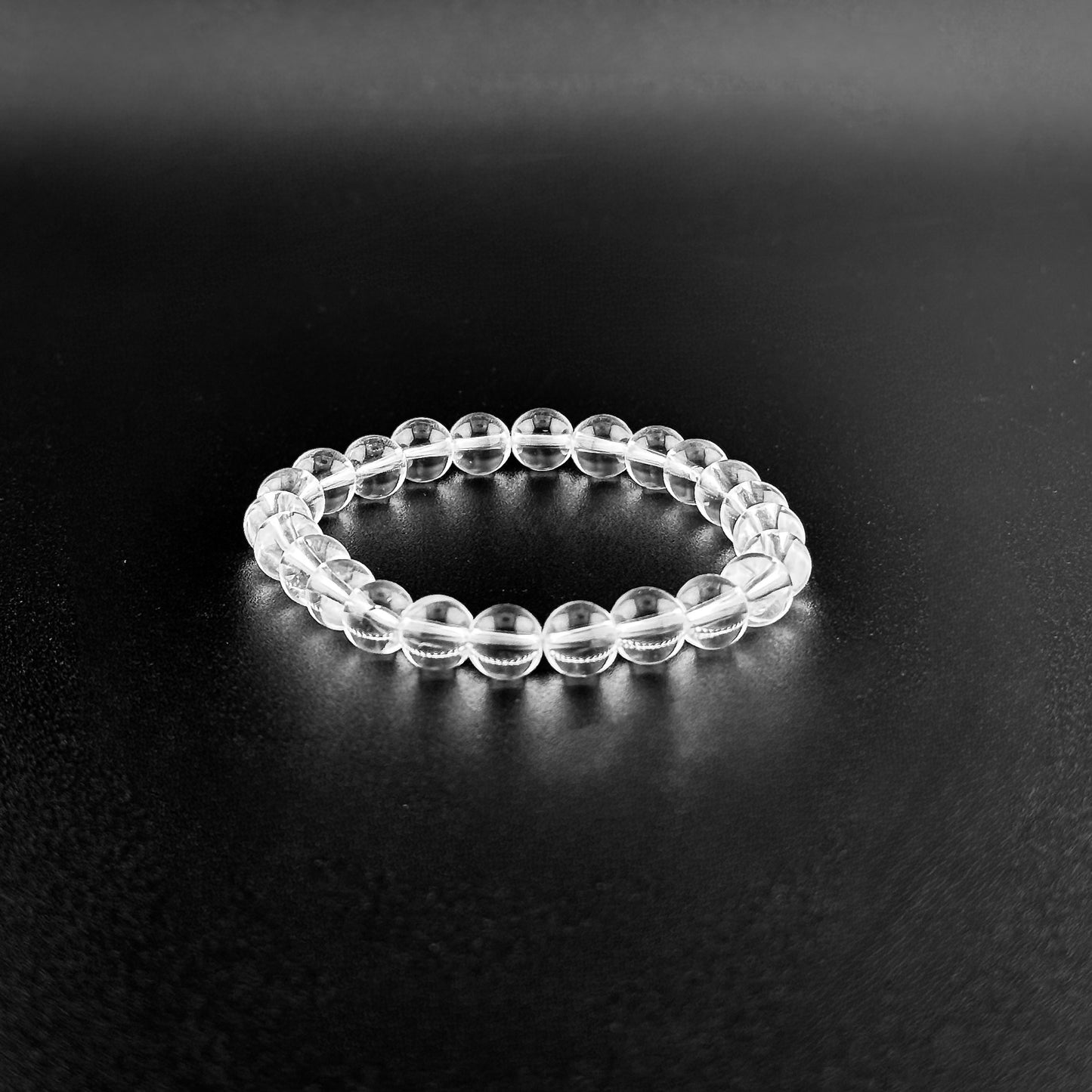 Clear Elements- Quartz Bracelet Stretchable 8MM beads