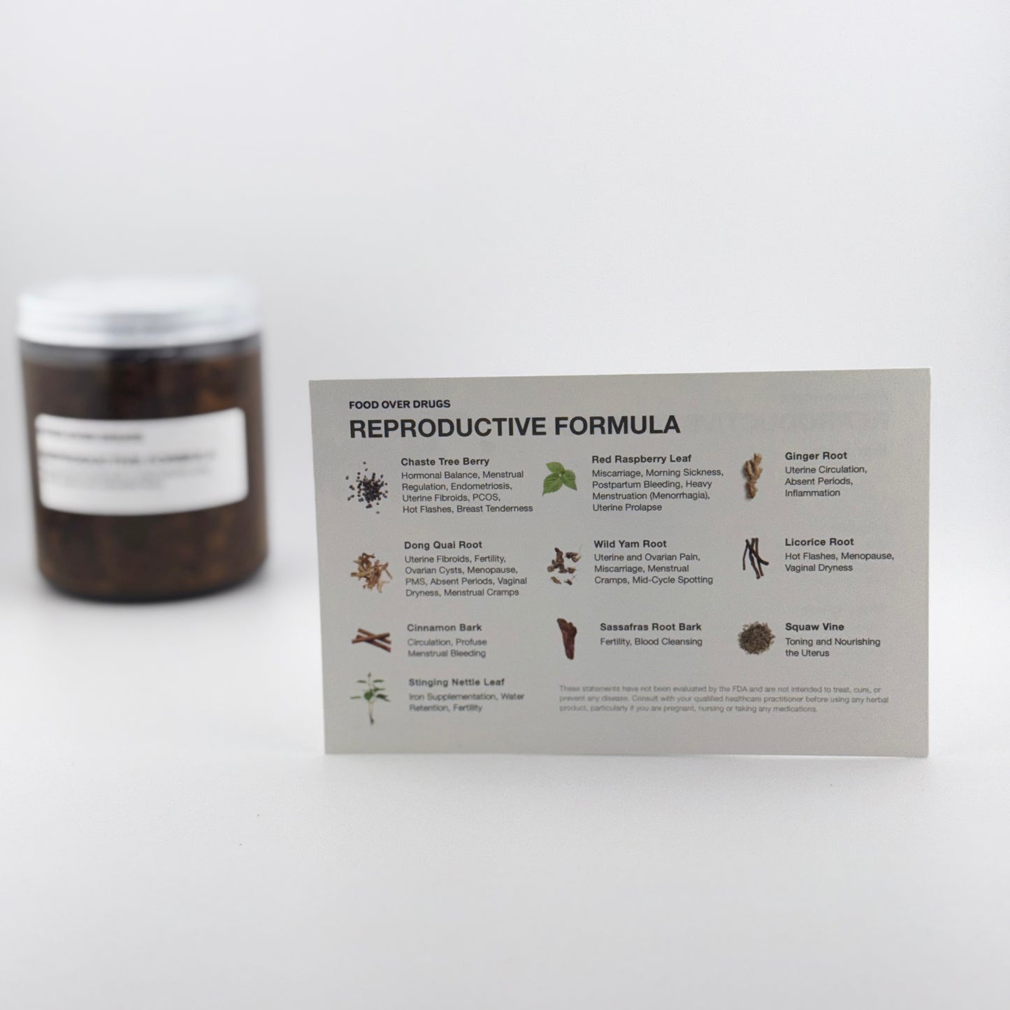 This blend is made up of a combination of herbs that have historically been used to promote fertility in women.* Their traditional uses include menstrual cramps, menopausal symptoms, vaginal dryness, uterine fibroids, and ovarian cysts while promoting hormonal regulation and uterine stimulation