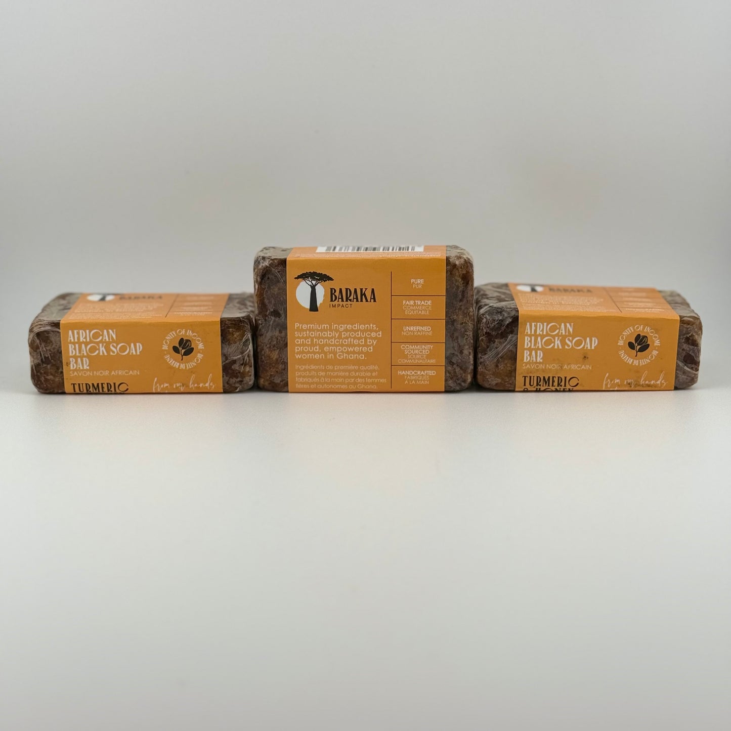 Black Soap with Shea Butter, Turmeric, Honey and Herbal Enrichment