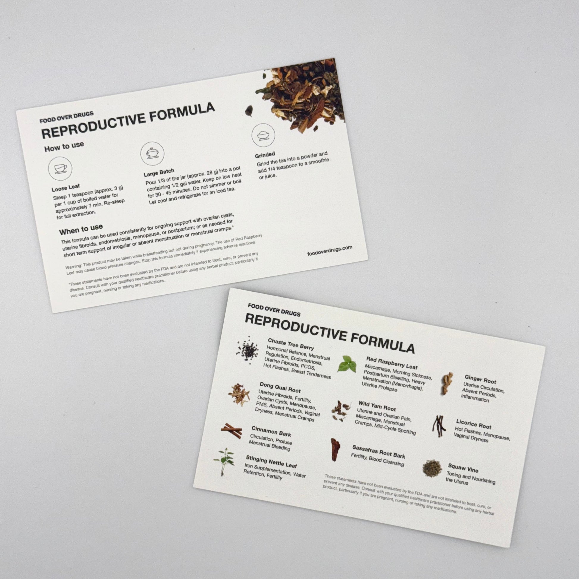 This blend is made up of a combination of herbs that have historically been used to promote fertility in women.* Their traditional uses include menstrual cramps, menopausal symptoms, vaginal dryness, uterine fibroids, and ovarian cysts while promoting hormonal regulation and uterine stimulation